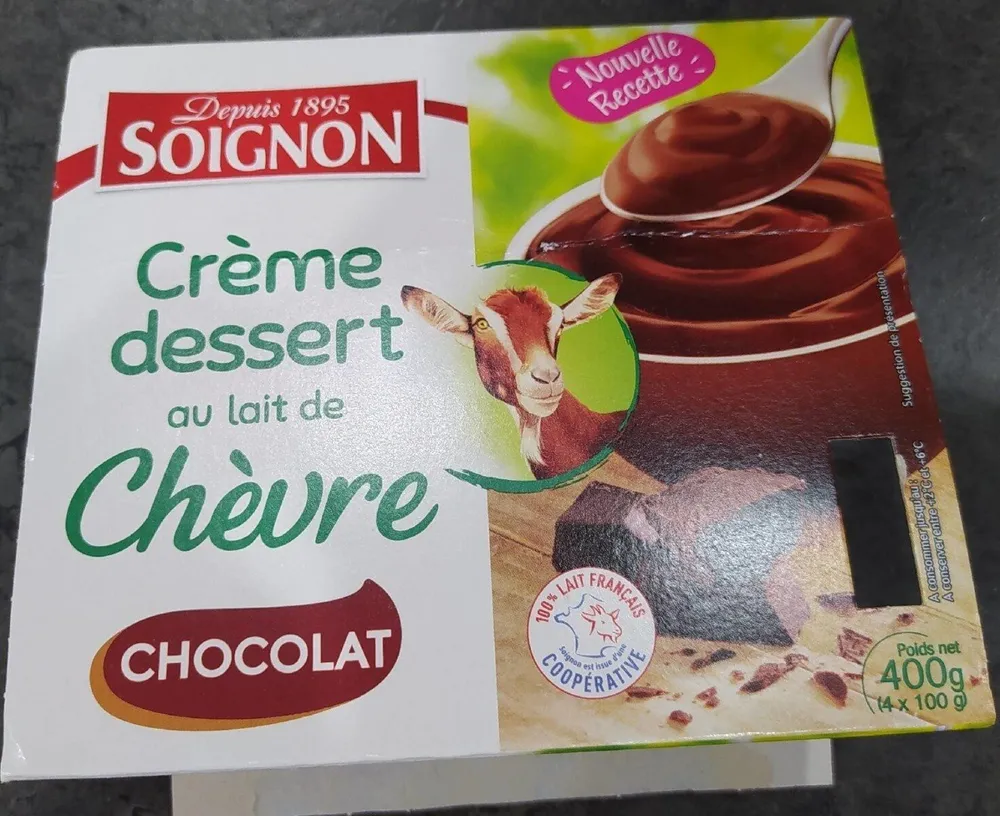 Crème dessert chocolat au lait de chèvre