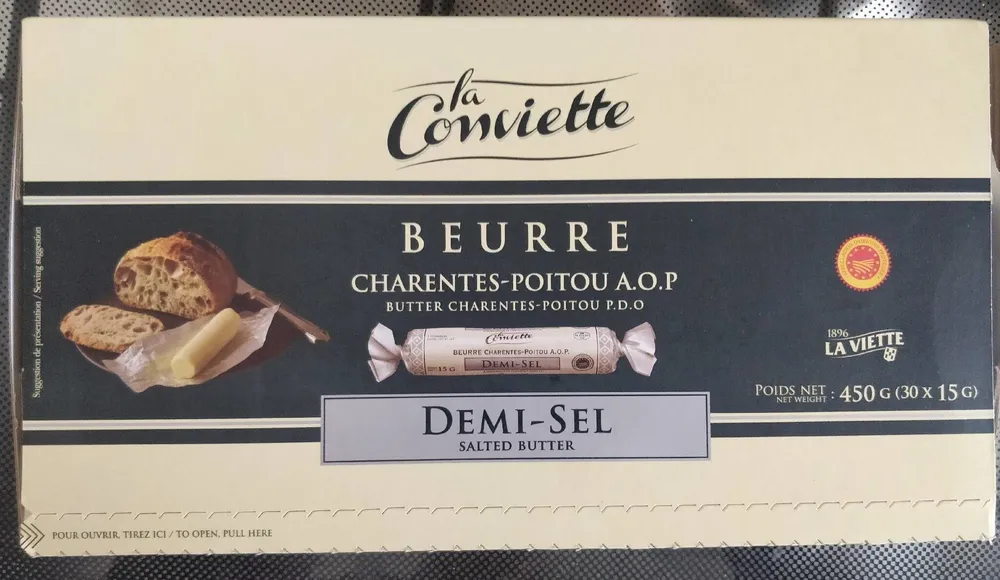 Beurre de dégustation demi-sel Charentes-Poitou AOP