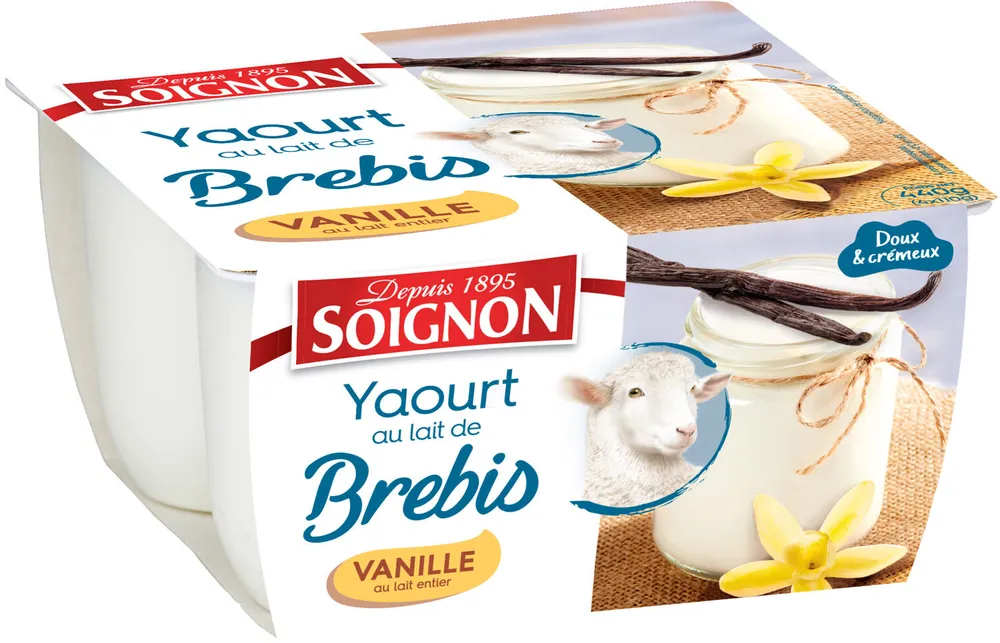 Yaourt au lait entier de brebis vanille 4 x 110 g