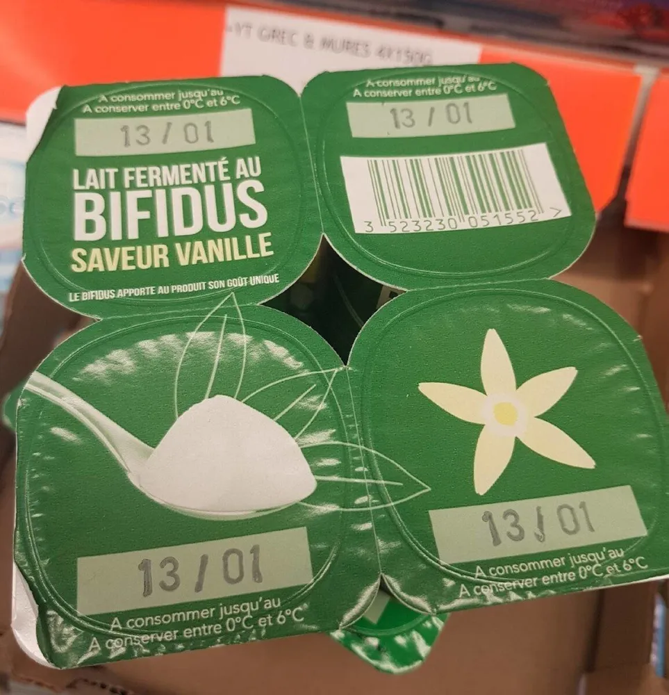 Lait fermenté au bifidus saveur vanille