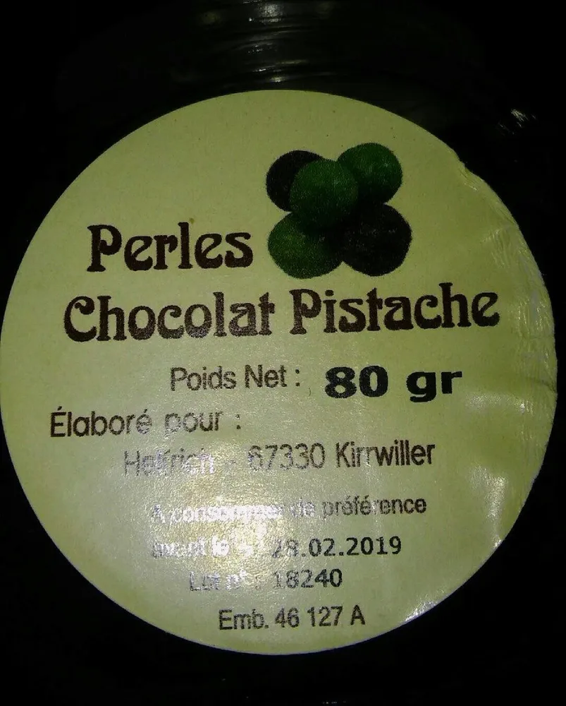 Perles Chocolat Pistache
