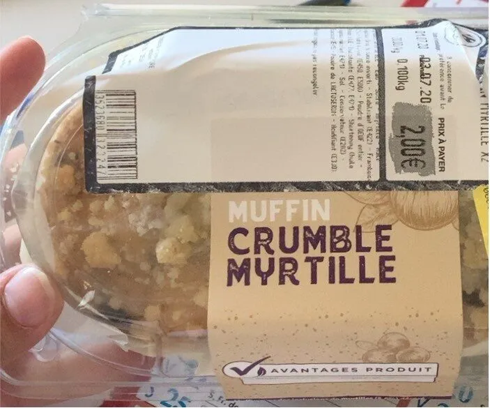 Muffin crumble myrtille
