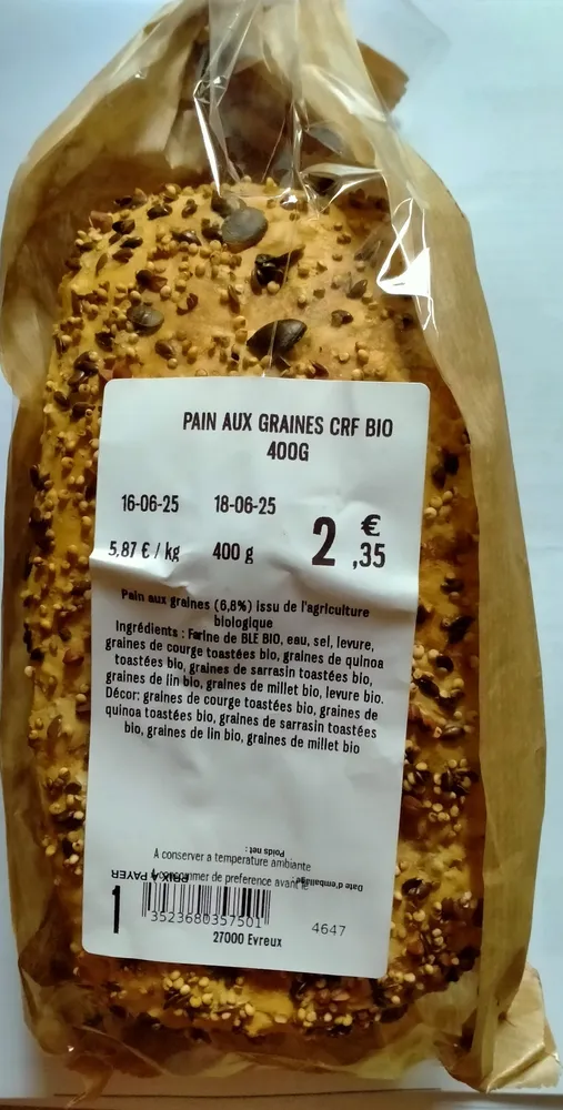 Pain aux graines bio