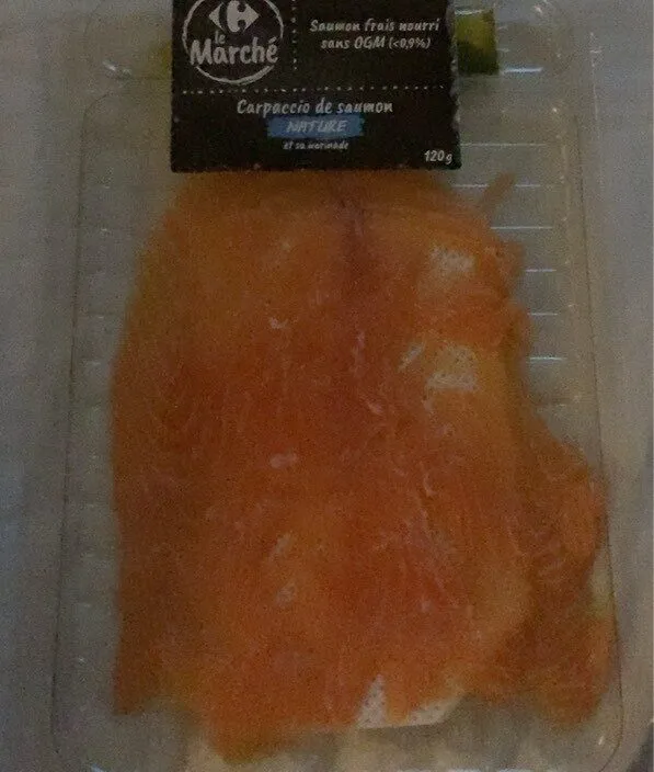 Carpaccio de saumon nature et sa marinade