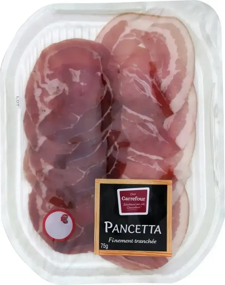 Pancetta finement tranchée