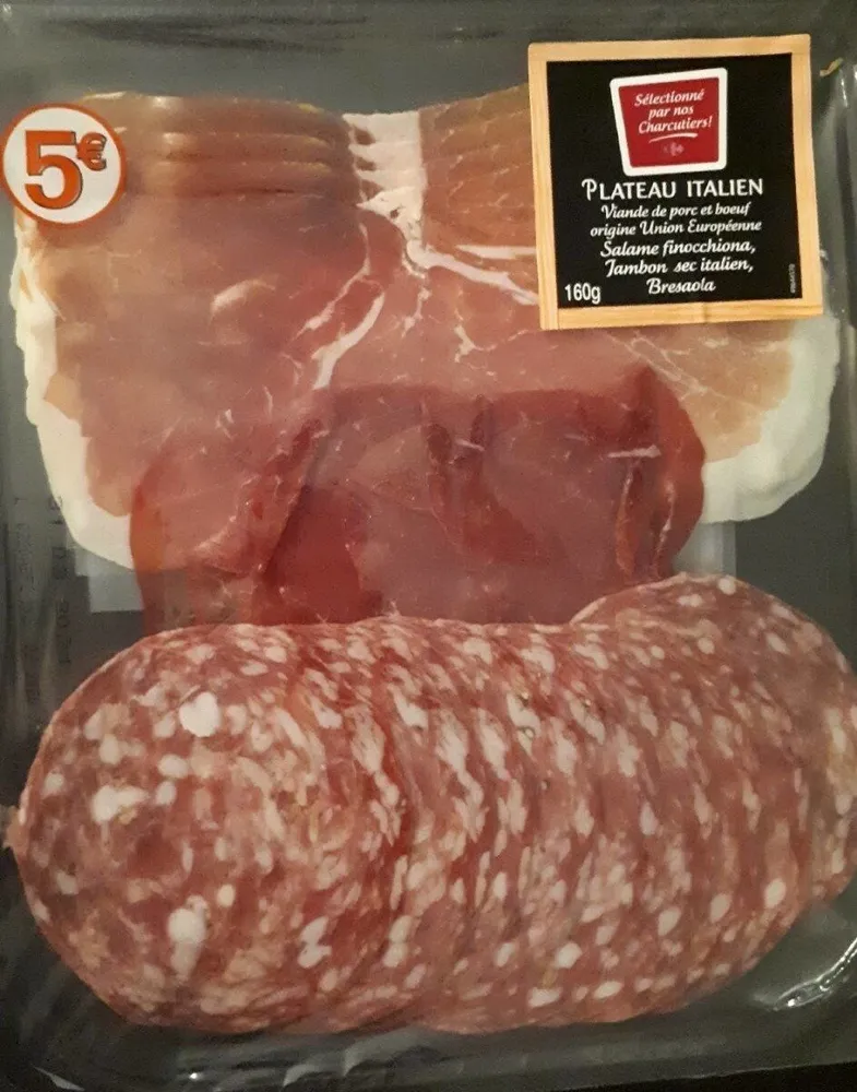 Plateau À L'ITALIENNE Salame Finocchiona, Jambon sec à l'italienne, Bresaola