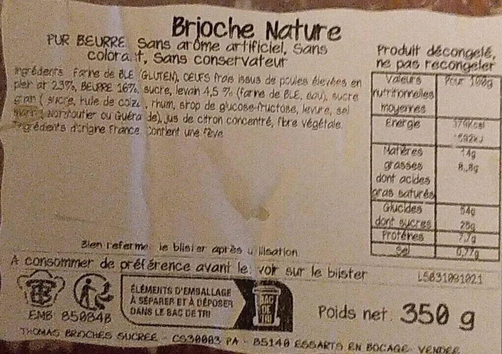 Brioche nature