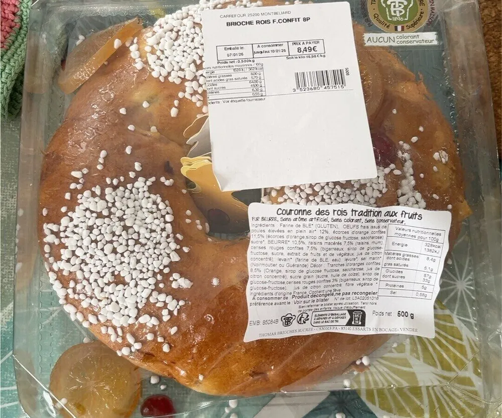 Brioche des rois fruits confits