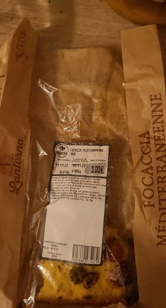 Focaccia méditerranéenne