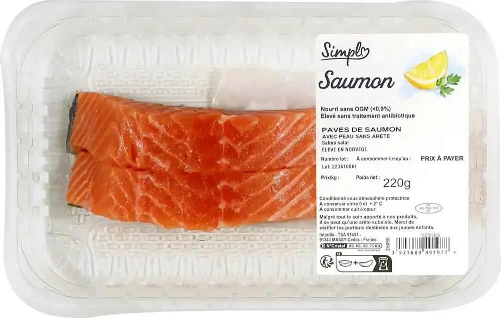 Pavés de Saumon sauvage, congelés