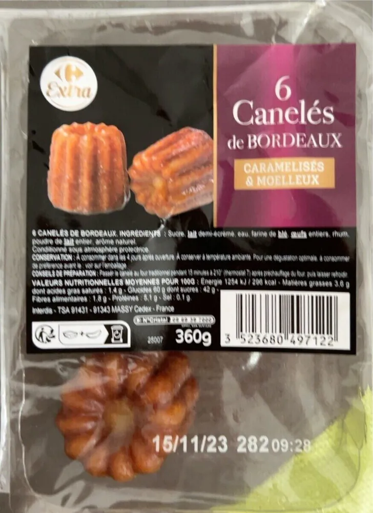6 canelés de Bordeaux
