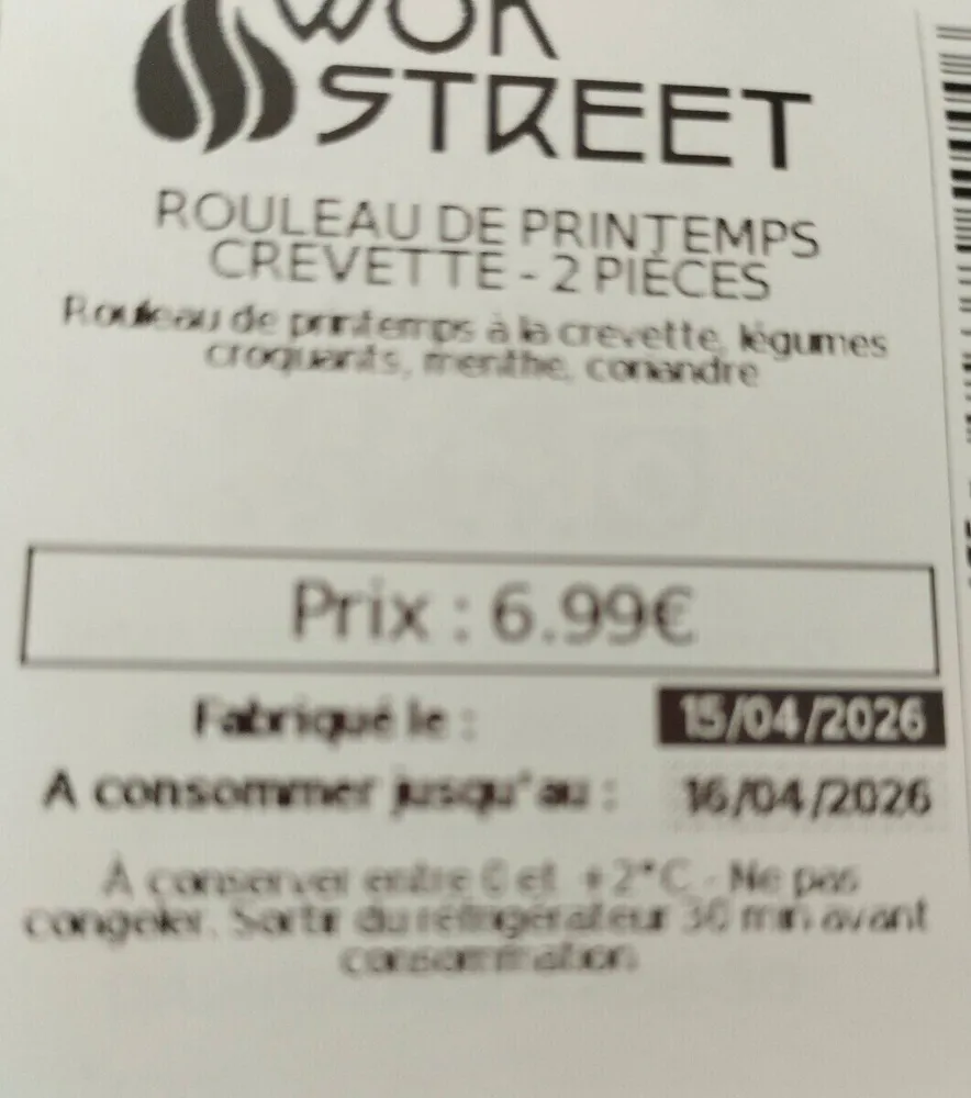 Rouleau de printemps crevettes