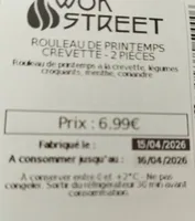 Rouleau de printemps crevettes