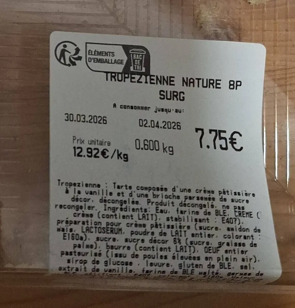 Tropezienne nature 8p surg