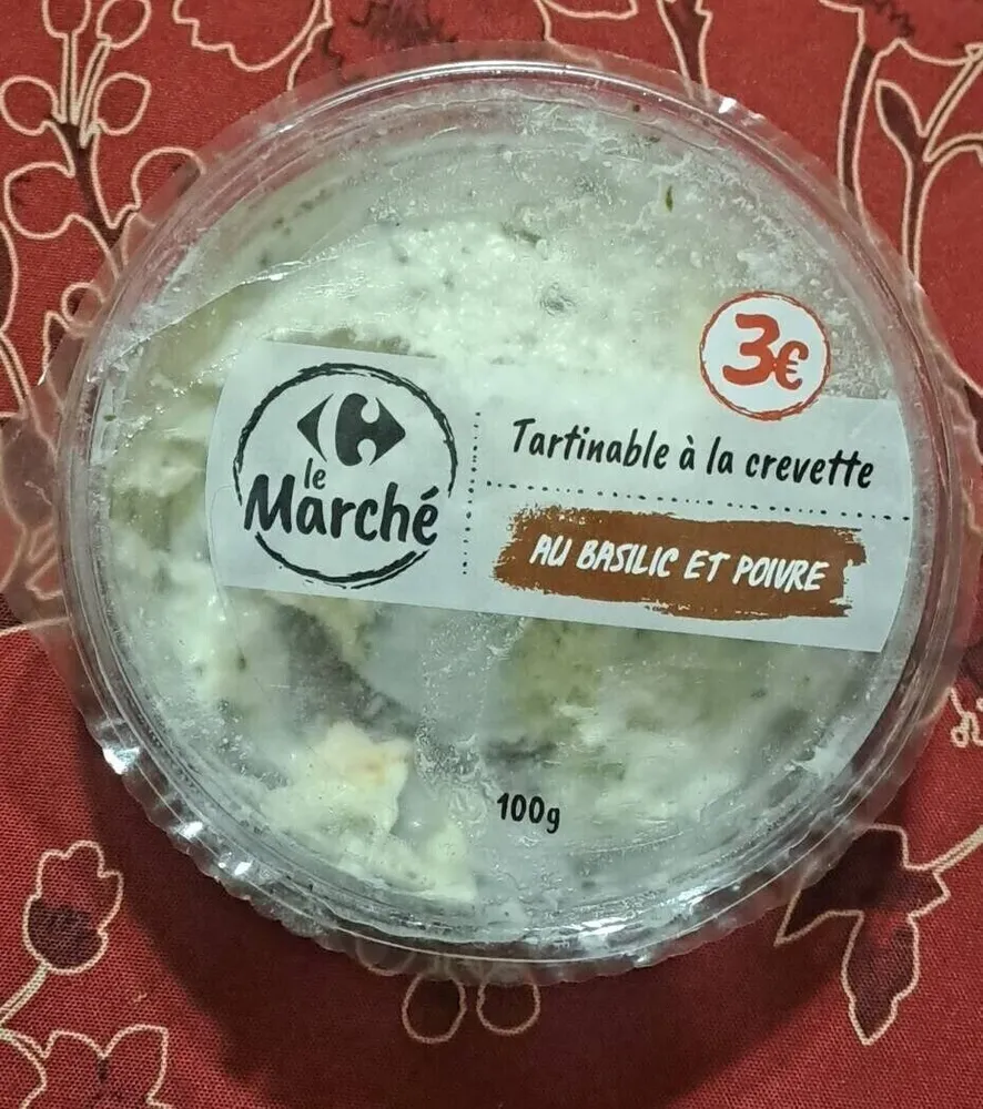 Tartinable à la crevette Au basilic et poivre