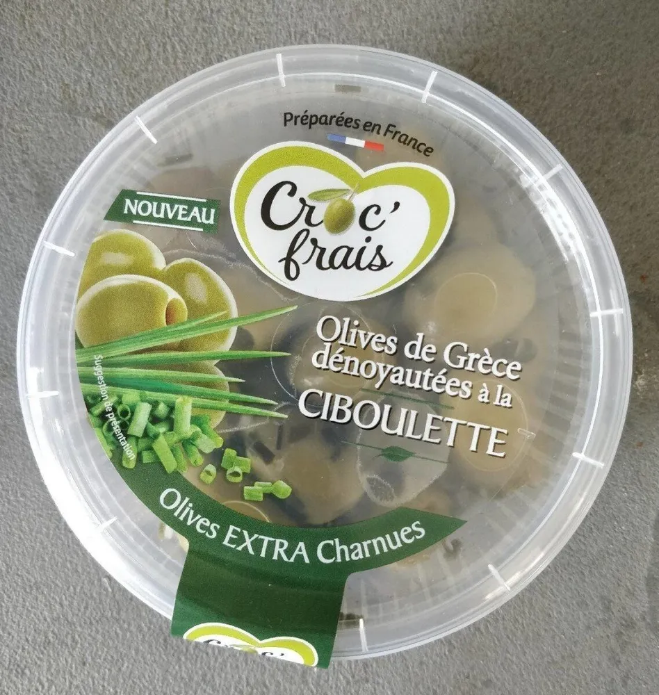Olives de Grèce dénoyautées à la ciboulette
