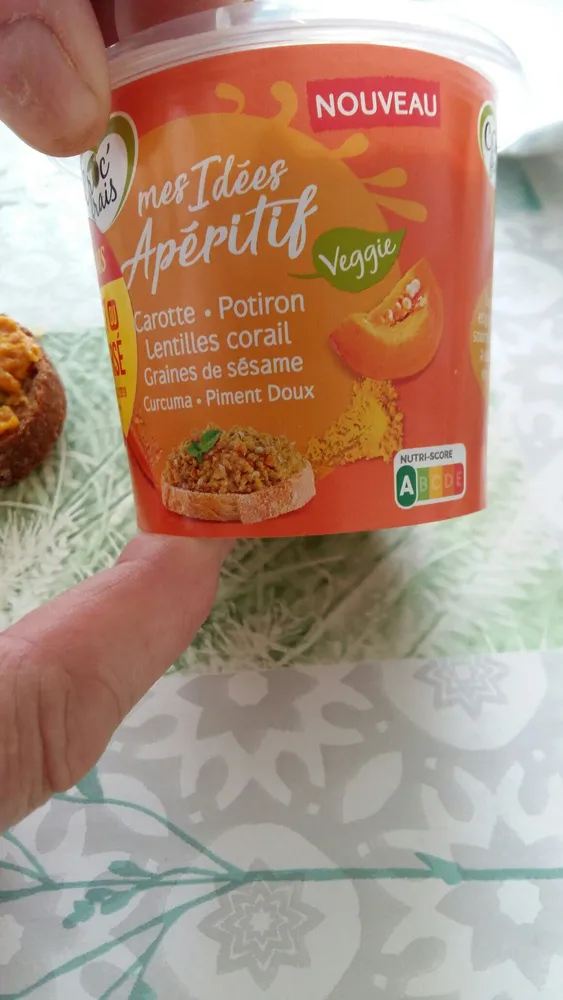 Mes idées apéritifs carotte Potiron lentilles