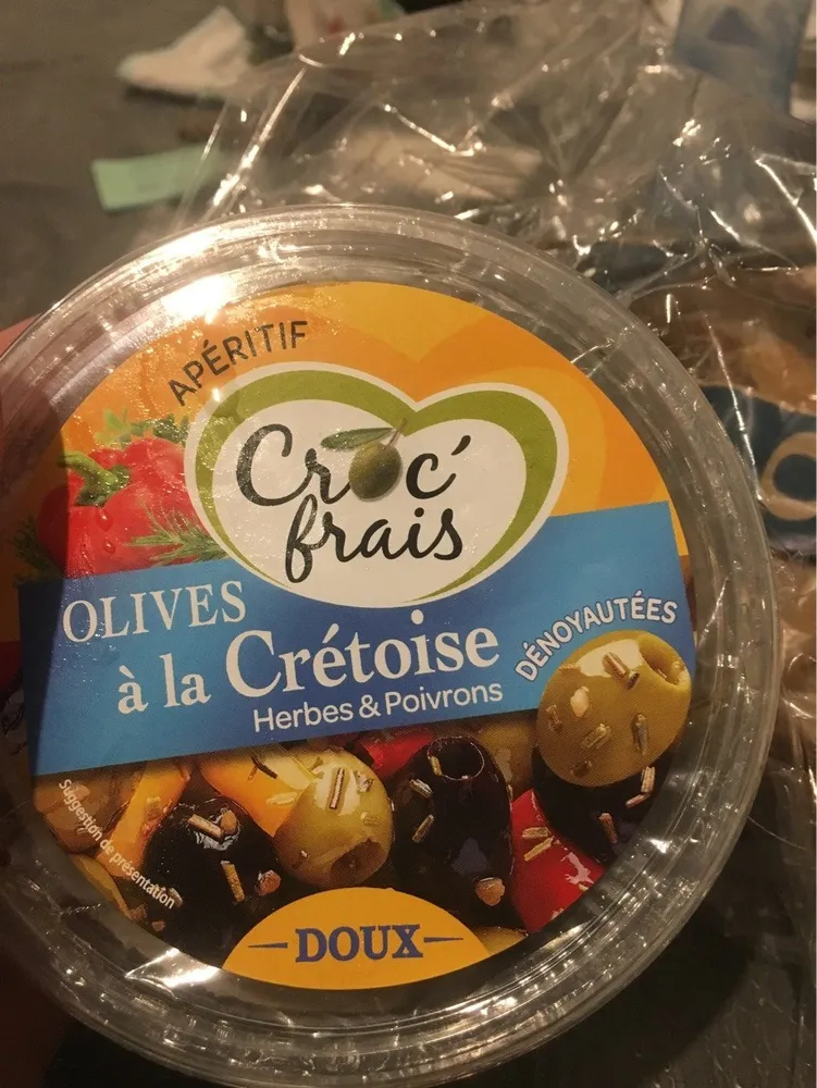 Olives à la Crétoise, CROC FRAIS, barquette 110g