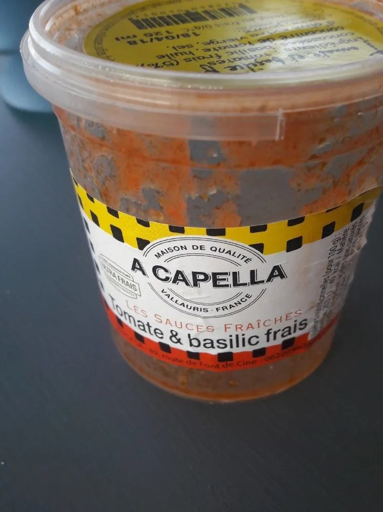 Sauce fraîche tomate et basilic frais