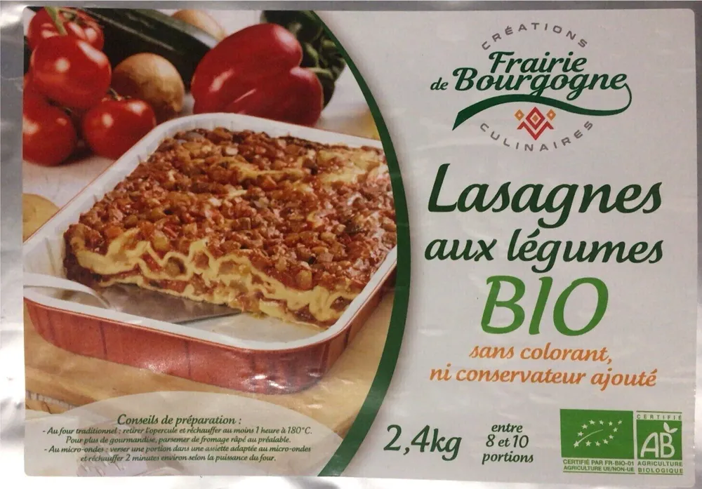 Lasagnes aux légumes Bio