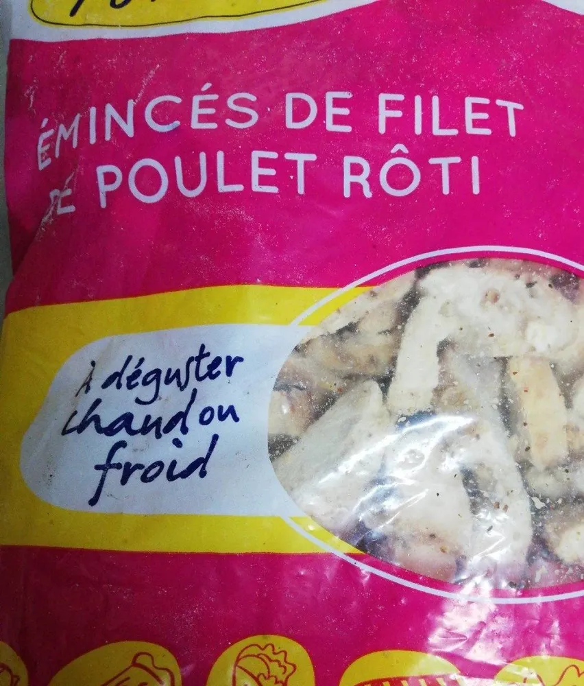 Émincés de filet de poulet rôti