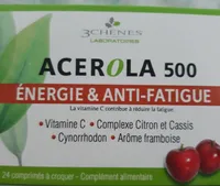 acérola 500 Vitamine C - 24 Comprimés - Les 3 Chênes