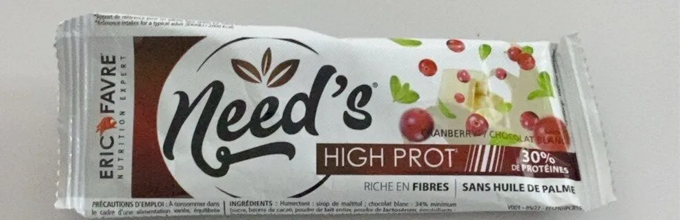 Need’s Barre High Prot', cranberry chocolat blanc