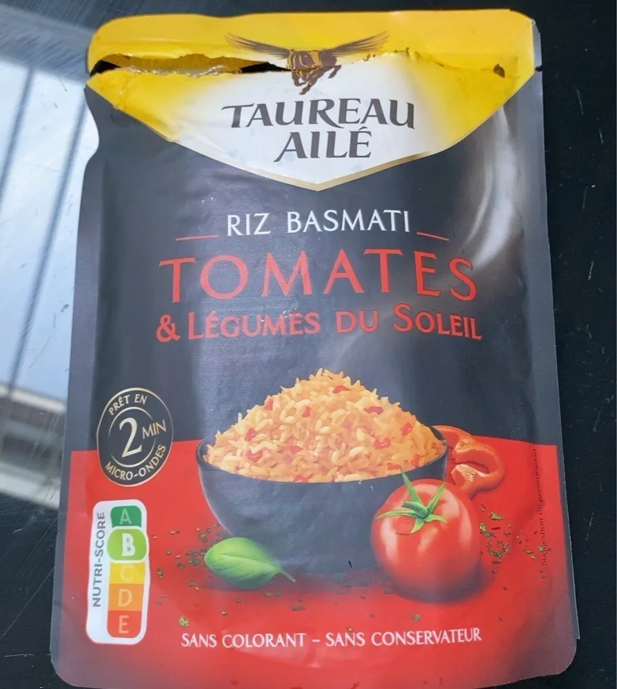 Riz basmati tomates et legumes du soleil