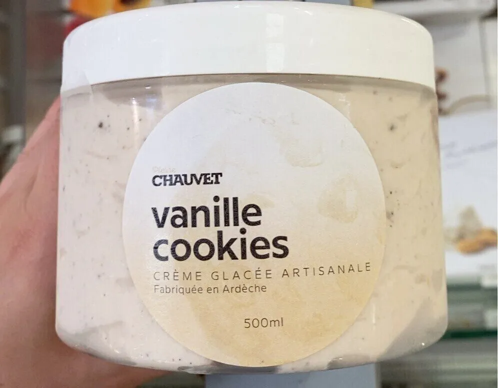 Crème glacée artisanale vanille cookies