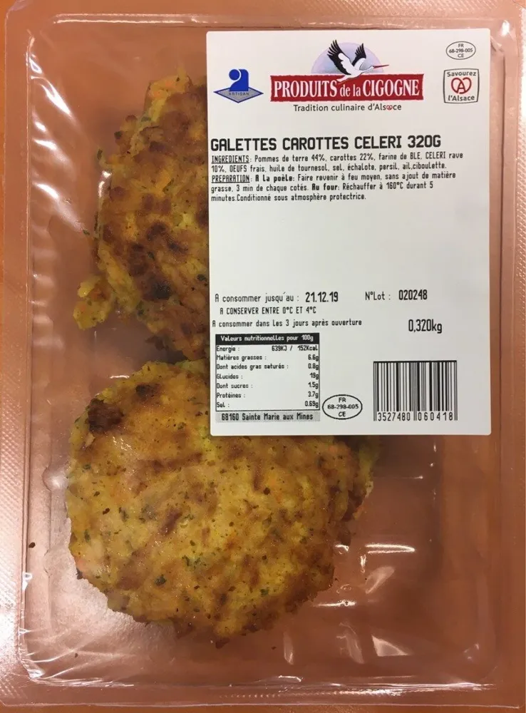Galettes carottes celeri 320g