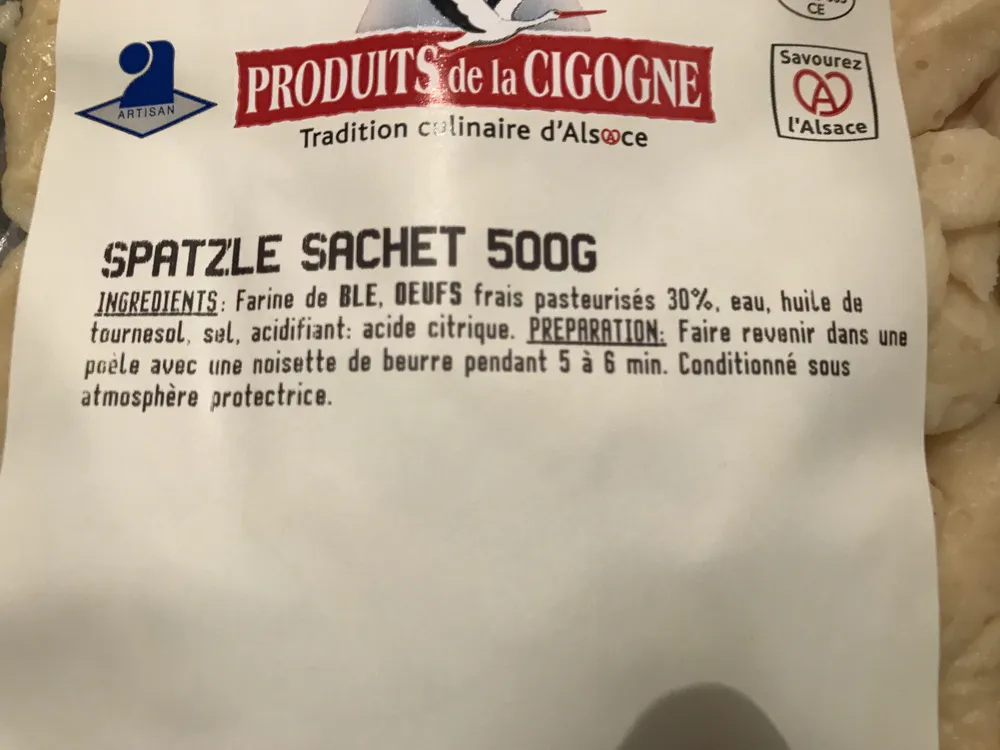 Spatzle sachet
