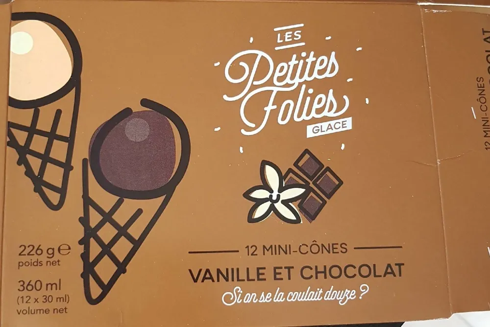 Mini cônes  vanille et chocolat