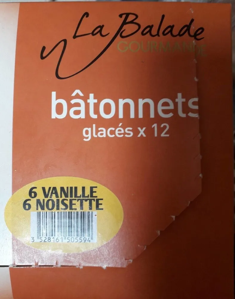 Bâtonnets glacée