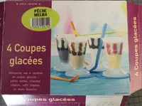 4 coupes glacées Pêche Melba