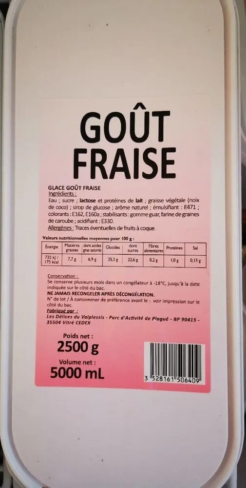 Glace Goût Fraise