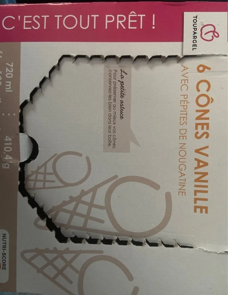 6 cones vanille