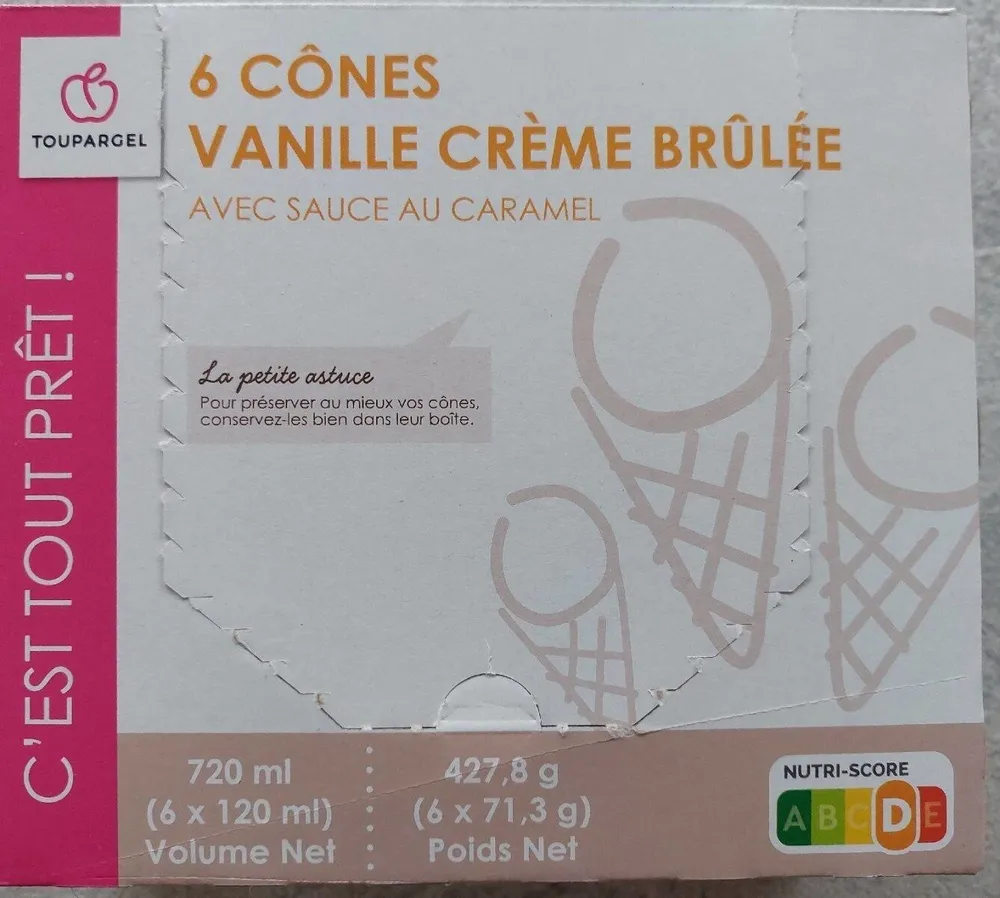 Glaces crème brûlée avec sauce au caramel