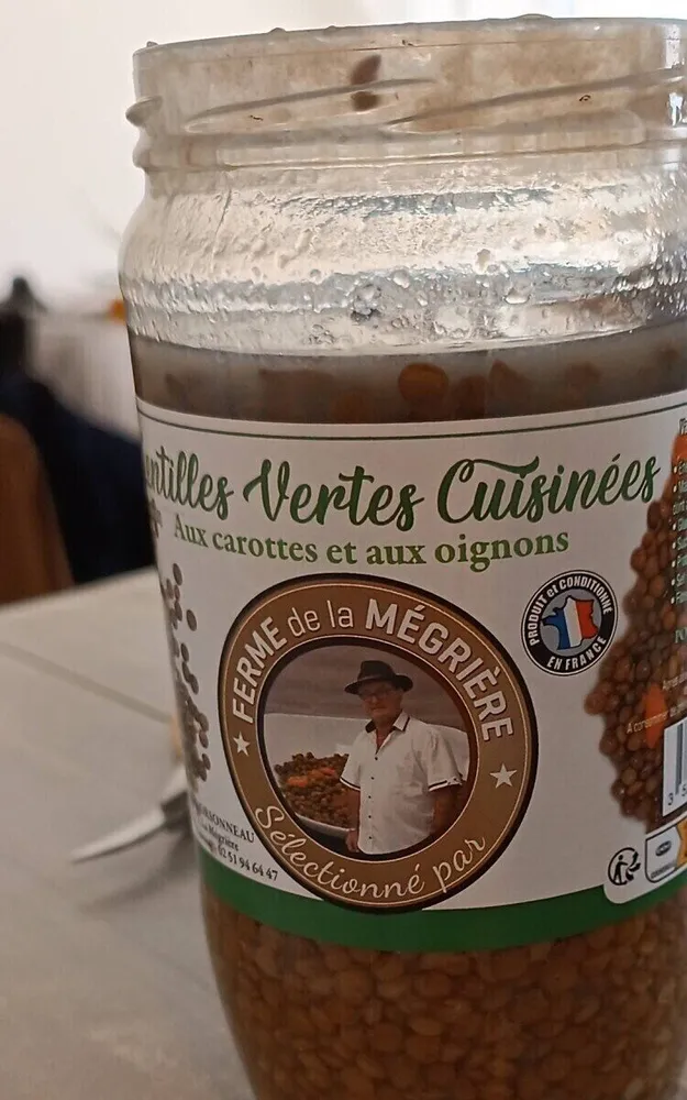Lentilles vertes cuisinées