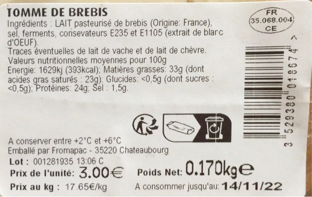 Tomme de brebis