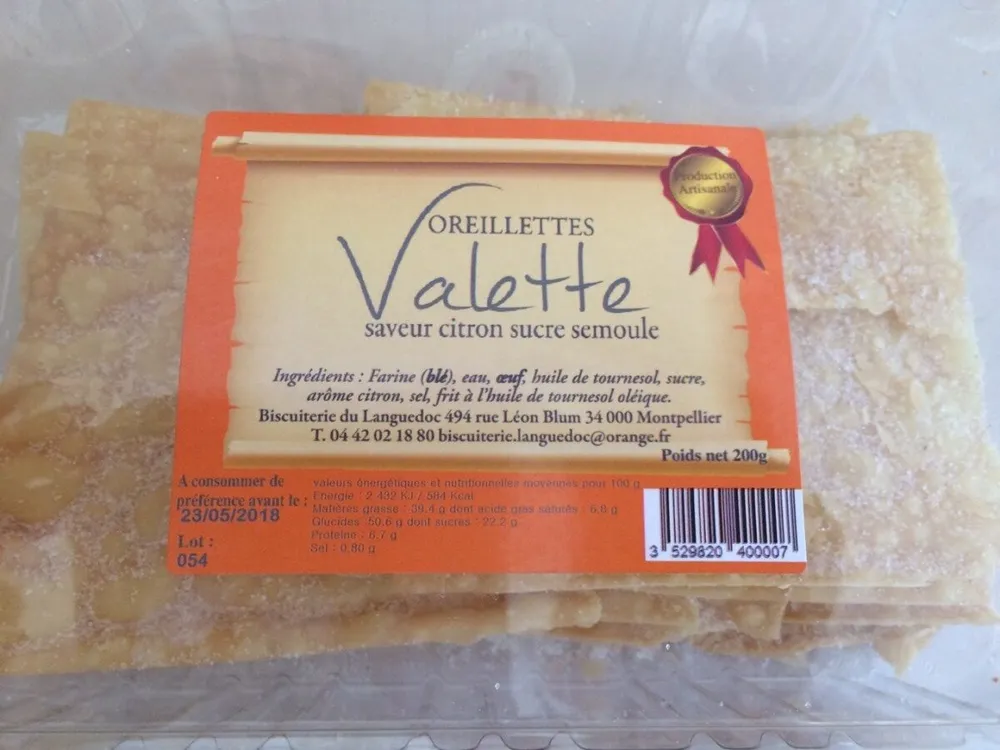 Oreillettes saveur citron sucre semoule