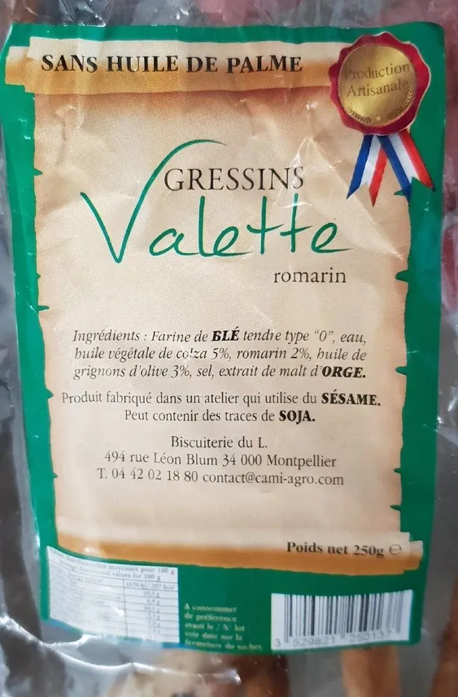 Gressins valette romarin