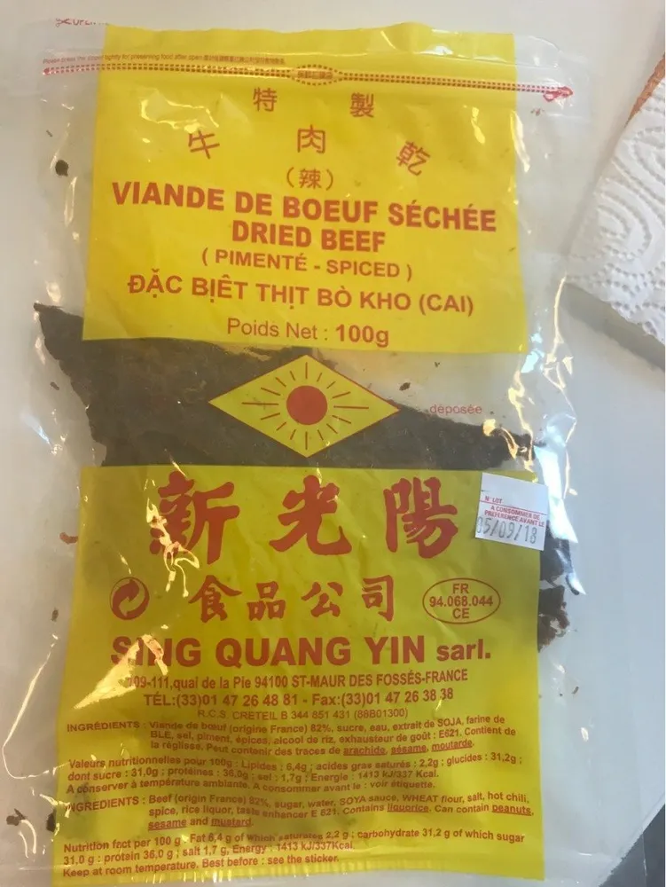 Viande de boeuf sechée