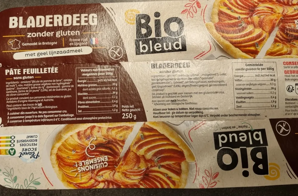 BLADERDEEG zonder gluten met geel lijnzaadmeel