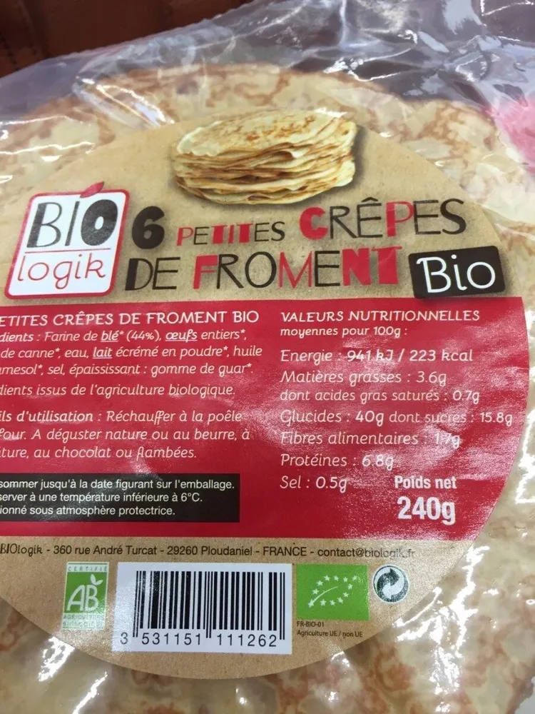 6 Petites Crêpes de Froment Bio