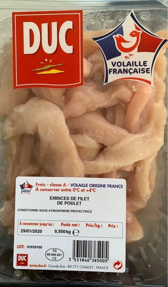 Eminces de filet de poulet