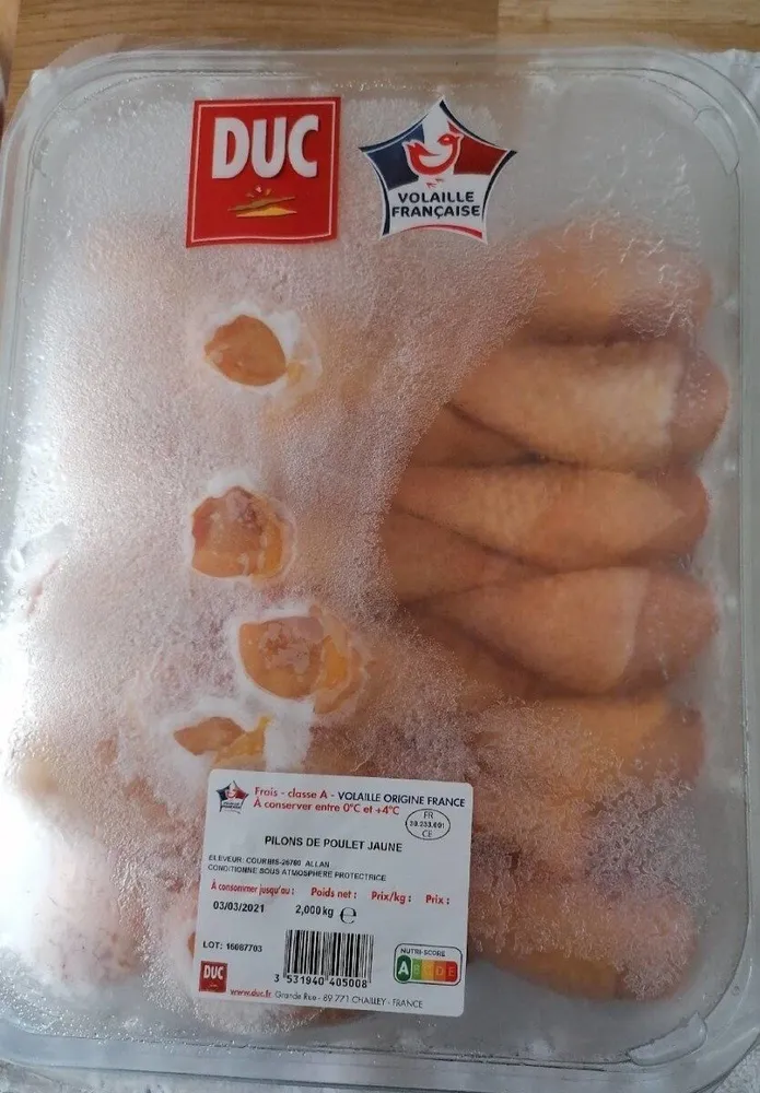 Pilons de poulet jaune