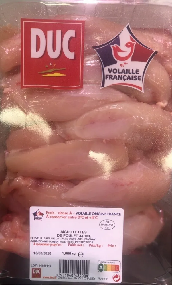 Aiguillettes de poulet jaune