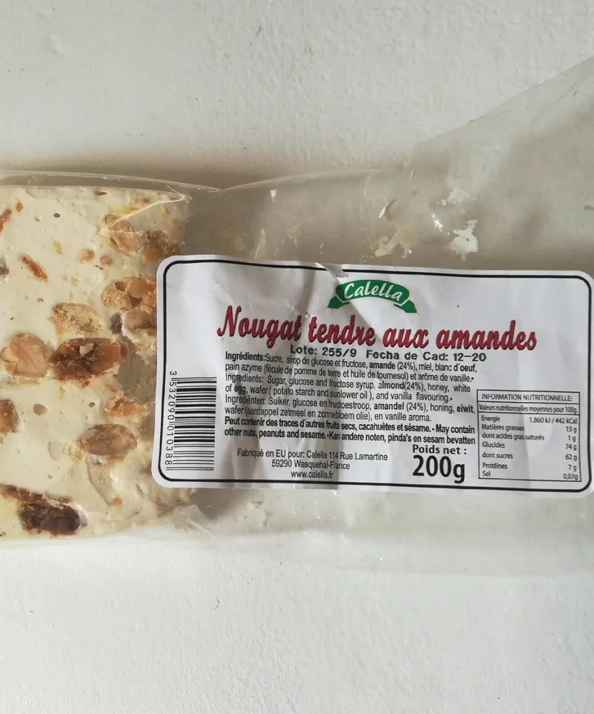 Nougat tendre aux amandes