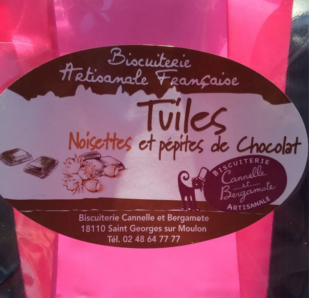 Tuiles noisette et pépites de chocolat