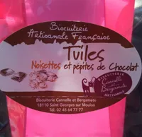 Tuiles noisette et pépites de chocolat